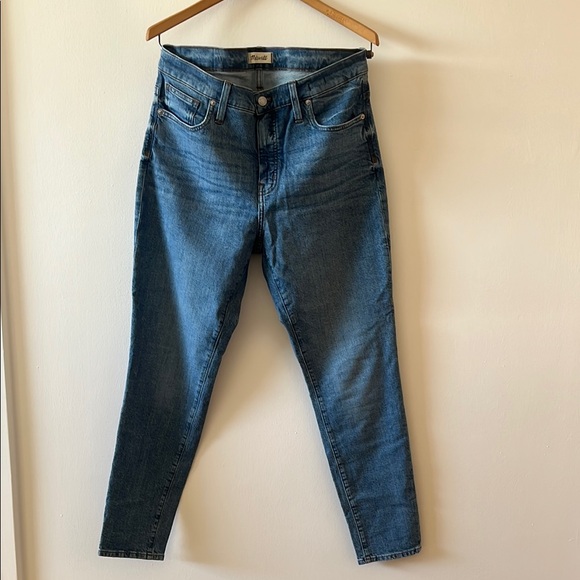 Madewell Blue Skinny High Rise Jeans with Tapered Leg - Picture 1 of 7